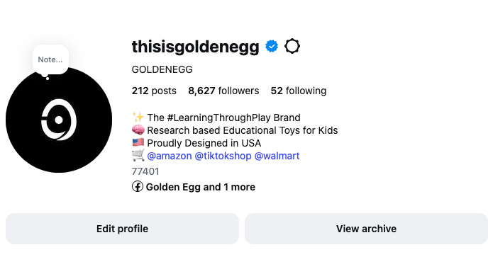 Instagram profile screenshot